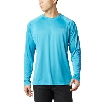 Columbia Muške Majice S Kapuljačom - Fork Stream Long Sleeve Plave | PNKO-31852
